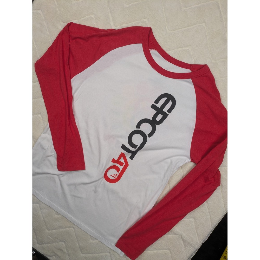 Disney Epcot 40th Anniversary Raglan Baseball Shirt Red White Mens Medium